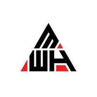 design del logo della lettera triangolare mwh con forma triangolare. monogramma di design del logo del triangolo mwh. modello di logo vettoriale triangolo mwh con colore rosso. logo triangolare mwh logo semplice, elegante e lussuoso.