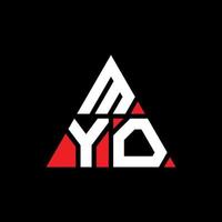 design del logo della lettera triangolare myo con forma triangolare. monogramma di design del logo del triangolo mio. modello di logo vettoriale triangolo mio con colore rosso. logo mio triangolare logo semplice, elegante e lussuoso.