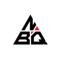 design del logo della lettera triangolare nbq con forma triangolare. monogramma di design del logo del triangolo nbq. modello di logo vettoriale triangolo nbq con colore rosso. logo triangolare nbq logo semplice, elegante e lussuoso.