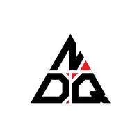 design del logo della lettera triangolare ndq con forma triangolare. ndq triangolo logo design monogramma. modello di logo vettoriale triangolo ndq con colore rosso. ndq logo triangolare logo semplice, elegante e lussuoso.