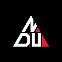 design del logo della lettera del triangolo ndu con forma triangolare. monogramma di design del logo del triangolo ndu. modello di logo vettoriale triangolo ndu con colore rosso. logo triangolare ndu logo semplice, elegante e lussuoso.