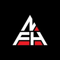 design del logo della lettera triangolare nfh con forma triangolare. monogramma di design del logo del triangolo nfh. modello di logo vettoriale triangolo nfh con colore rosso. logo triangolare nfh logo semplice, elegante e lussuoso.