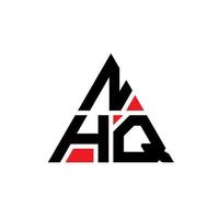 design del logo della lettera triangolare nhq con forma triangolare. monogramma di design del logo del triangolo nhq. modello di logo vettoriale triangolo nhq con colore rosso. logo triangolare nhq logo semplice, elegante e lussuoso.