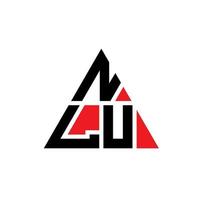 design del logo della lettera triangolare nlu con forma triangolare. monogramma di design del logo del triangolo nlu. modello di logo vettoriale triangolo nlu con colore rosso. logo triangolare nlu logo semplice, elegante e lussuoso.