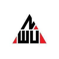 design del logo della lettera triangolare nwu con forma triangolare. monogramma di design del logo del triangolo nwu. modello di logo vettoriale triangolo nwu con colore rosso. logo triangolare nwu logo semplice, elegante e lussuoso.