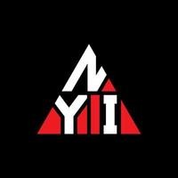 nyi triangolo lettera logo design con forma triangolare. nyi triangolo logo design monogramma. modello di logo vettoriale triangolo nyi con colore rosso. logo triangolare nyi logo semplice, elegante e lussuoso.