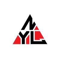 design del logo della lettera triangolo nyl con forma triangolare. monogramma di design del logo del triangolo di nyl. modello di logo vettoriale triangolo nyl con colore rosso. logo triangolare nyl logo semplice, elegante e lussuoso.