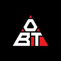 design del logo della lettera triangolo obt con forma triangolare. monogramma di progettazione logo triangolo obt. modello di logo vettoriale triangolo obt con colore rosso. obt logo triangolare logo semplice, elegante e lussuoso.