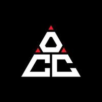 design del logo della lettera del triangolo occ con forma triangolare. monogramma di design del logo del triangolo occ. modello di logo vettoriale triangolo occ con colore rosso. occ logo triangolare logo semplice, elegante e lussuoso.