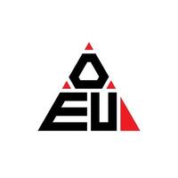 oeu triangolo lettera logo design con forma triangolare. oeu triangolo logo design monogramma. modello di logo vettoriale triangolo oeu con colore rosso. oeu logo triangolare logo semplice, elegante e lussuoso.