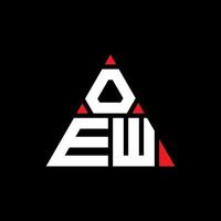 design del logo della lettera triangolare oew con forma triangolare. monogramma di design del logo del triangolo oew. modello di logo vettoriale triangolo oew con colore rosso. oew logo triangolare logo semplice, elegante e lussuoso.