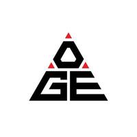 design del logo della lettera del triangolo oge con forma triangolare. monogramma di design con logo triangolo oge. modello di logo vettoriale triangolo oge con colore rosso. oge logo triangolare logo semplice, elegante e lussuoso.