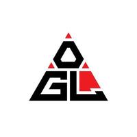 design del logo della lettera del triangolo ogl con forma triangolare. ogl triangolo logo design monogramma. modello di logo vettoriale triangolo ogl con colore rosso. ogl logo triangolare logo semplice, elegante e lussuoso.