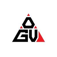 design del logo della lettera del triangolo ogv con forma triangolare. monogramma di design del logo del triangolo ogv. modello di logo vettoriale triangolo ogv con colore rosso. logo triangolare ogv logo semplice, elegante e lussuoso.