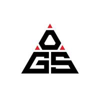 design del logo della lettera del triangolo ogs con forma triangolare. monogramma di design del logo del triangolo ogs. modello di logo vettoriale triangolo ogs con colore rosso. ogs logo triangolare logo semplice, elegante e lussuoso.