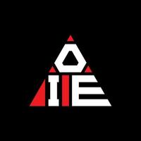 oie triangolo lettera logo design con forma triangolare. oie triangolo logo design monogramma. modello di logo vettoriale triangolo oie con colore rosso. oie logo triangolare logo semplice, elegante e lussuoso.