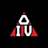 design del logo della lettera triangolare oiv con forma triangolare. monogramma di design del logo del triangolo oiv. modello di logo vettoriale triangolo oiv con colore rosso. oiv logo triangolare logo semplice, elegante e lussuoso.