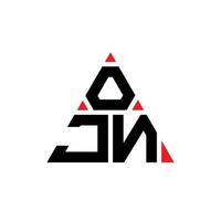 ojn triangolo logo lettera design con forma triangolare. ojn triangolo logo design monogramma. modello di logo vettoriale triangolo ojn con colore rosso. ojn logo triangolare logo semplice, elegante e lussuoso.