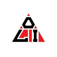 logo della lettera del triangolo oli con forma triangolare. monogramma di design logo triangolo oli. modello logo oli triangolo vettoriale con colore rosso. logo triangolare oli logo semplice, elegante e lussuoso.