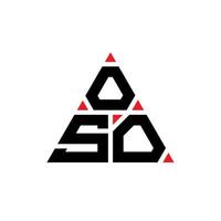 oso triangolo lettera logo design con forma triangolare. monogramma di design del logo del triangolo oso. modello di logo vettoriale triangolo oso con colore rosso. logo triangolare oso logo semplice, elegante e lussuoso.