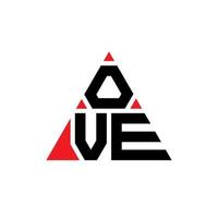 design del logo della lettera triangolare con forma triangolare. monogramma di design con logo a triangolo ove. modello di logo vettoriale triangolo ove con colore rosso. ove logo triangolare logo semplice, elegante e lussuoso.