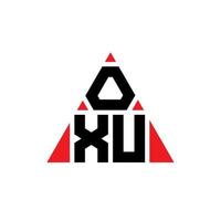 design del logo della lettera del triangolo oxu con forma triangolare. oxu triangolo logo design monogramma. modello di logo vettoriale triangolo oxu con colore rosso. oxu logo triangolare logo semplice, elegante e lussuoso.
