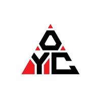 design del logo della lettera del triangolo oyc con forma triangolare. Monogramma di design del logo del triangolo oyc. modello di logo vettoriale triangolo oyc con colore rosso. logo triangolare oyc logo semplice, elegante e lussuoso.