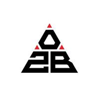 design del logo della lettera triangolare ozb con forma triangolare. monogramma di design con logo triangolo ozb. modello di logo vettoriale triangolo ozb con colore rosso. logo triangolare ozb logo semplice, elegante e lussuoso.