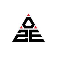 design del logo della lettera triangolare oze con forma triangolare. monogramma di design del logo del triangolo oze. modello di logo vettoriale triangolo oze con colore rosso. logo triangolare oze logo semplice, elegante e lussuoso.
