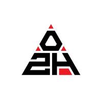 design del logo della lettera del triangolo ozh con forma triangolare. ozh triangolo logo design monogramma. modello di logo vettoriale triangolo ozh con colore rosso. ozh logo triangolare logo semplice, elegante e lussuoso.