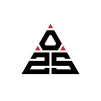 design del logo della lettera triangolo oz con forma triangolare. monogramma di design con logo triangolo ozs. modello di logo vettoriale triangolo ozs con colore rosso. logo triangolare ozs logo semplice, elegante e lussuoso.