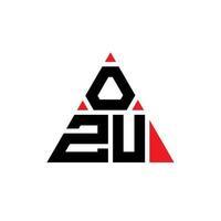 design del logo della lettera del triangolo ozu con forma triangolare. ozu triangolo logo design monogramma. modello di logo vettoriale triangolo ozu con colore rosso. ozu logo triangolare logo semplice, elegante e lussuoso.
