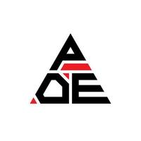 design del logo della lettera triangolare poe con forma triangolare. monogramma di progettazione del logo del triangolo di Poe. modello di logo vettoriale triangolo poe con colore rosso. logo triangolare poe logo semplice, elegante e lussuoso.