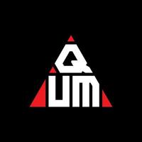 design del logo della lettera del triangolo qum con forma triangolare. qum triangolo logo design monogramma. modello di logo vettoriale triangolo qum con colore rosso. qum logo triangolare logo semplice, elegante e lussuoso.