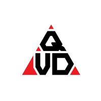 design del logo della lettera triangolare qvd con forma triangolare. qvd triangolo logo design monogramma. modello di logo vettoriale triangolo qvd con colore rosso. logo triangolare qvd logo semplice, elegante e lussuoso.