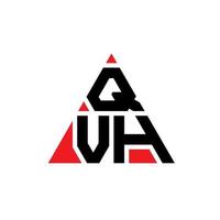 design del logo della lettera triangolare qvh con forma triangolare. qvh triangolo logo design monogramma. modello di logo vettoriale triangolo qvh con colore rosso. qvh logo triangolare logo semplice, elegante e lussuoso.