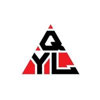 design del logo della lettera del triangolo qyl con forma triangolare. qyl triangolo logo design monogramma. modello di logo vettoriale triangolo qyl con colore rosso. logo triangolare qyl logo semplice, elegante e lussuoso.