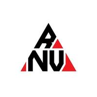 rnv triangolo lettera logo design con forma triangolare. rnv triangolo logo design monogramma. modello di logo vettoriale triangolo rnv con colore rosso. logo triangolare rnv logo semplice, elegante e lussuoso.