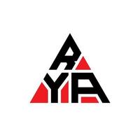 logo della lettera triangolare rya con forma triangolare. monogramma di design del logo del triangolo rya. modello di logo vettoriale triangolo rya con colore rosso. logo triangolare rya logo semplice, elegante e lussuoso.