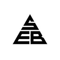 design del logo della lettera triangolare seb con forma triangolare. monogramma di design del logo del triangolo seb. modello di logo vettoriale triangolo seb con colore rosso. logo triangolare seb logo semplice, elegante e lussuoso.
