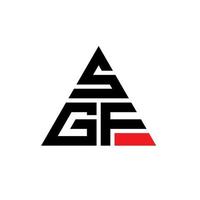 design del logo della lettera triangolare sgf con forma triangolare. sgf triangolo logo design monogramma. modello di logo vettoriale triangolo sgf con colore rosso. sgf logo triangolare logo semplice, elegante e lussuoso.