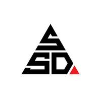 design del logo della lettera del triangolo ssd con forma triangolare. ssd triangolo logo design monogramma. modello di logo vettoriale triangolo ssd con colore rosso. logo triangolare ssd logo semplice, elegante e lussuoso.