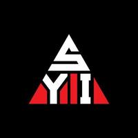 syi triangolo lettera logo design con forma triangolare. monogramma di design del logo del triangolo syi. modello di logo vettoriale triangolo syi con colore rosso. logo triangolare syi logo semplice, elegante e lussuoso.