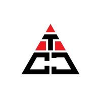 tcj triangolo lettera logo design con forma triangolare. tcj triangolo logo design monogramma. modello di logo vettoriale triangolo tcj con colore rosso. logo triangolare tcj logo semplice, elegante e lussuoso.