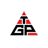 design del logo della lettera del triangolo tgp con forma triangolare. tgp triangolo logo design monogramma. modello di logo vettoriale triangolo tgp con colore rosso. logo triangolare tgp logo semplice, elegante e lussuoso.