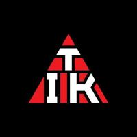 design del logo della lettera triangolare tik con forma triangolare. monogramma di design del logo del triangolo tik. modello di logo vettoriale triangolo tik con colore rosso. tik logo triangolare logo semplice, elegante e lussuoso.