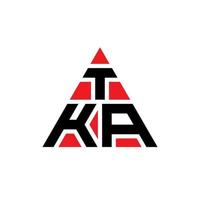 design del logo della lettera triangolare tka con forma triangolare. tka triangolo logo design monogramma. modello di logo vettoriale triangolo tka con colore rosso. logo triangolare tka logo semplice, elegante e lussuoso.