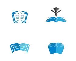 libro icona logo set vettore