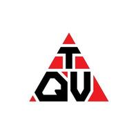 design del logo della lettera triangolare tqv con forma triangolare. tqv triangolo logo design monogramma. modello di logo vettoriale triangolo tqv con colore rosso. logo triangolare tqv logo semplice, elegante e lussuoso.