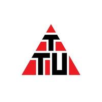 logo della lettera triangolare tu con forma triangolare. ttu triangolo logo design monogramma. modello di logo vettoriale triangolo ttu con colore rosso. ttu logo triangolare logo semplice, elegante e lussuoso.